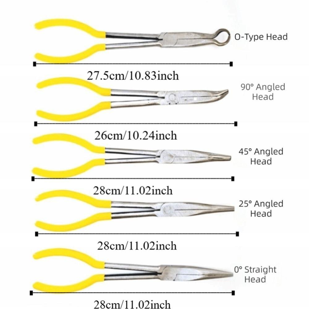 0/25/45/90 Degree Extra Long Nose Pliers Straight Bent Tip Hand Removal Tools  Hand Tools