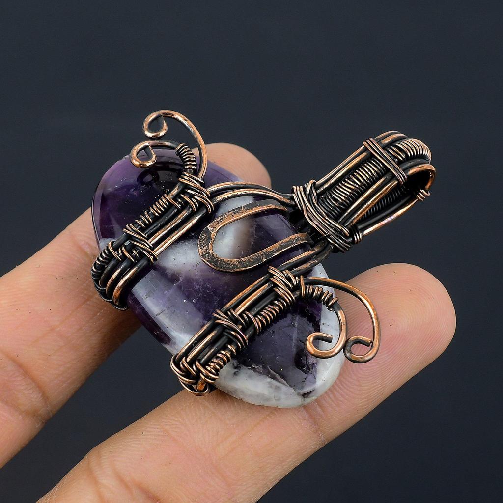 Sage Amethyst  Pendant, Gemstone 999 Copper Wire Wrapped Jewelry Pendant, Handmade Jewelry Birthstone Pendant, Gift For Him