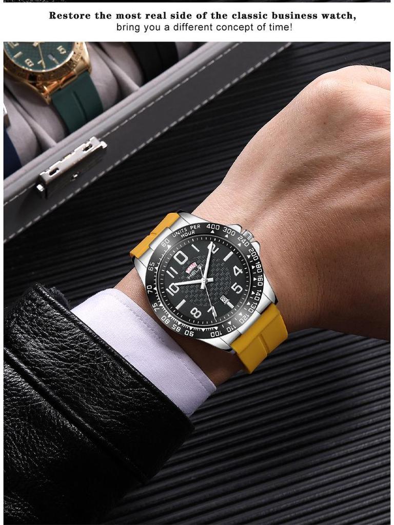 HELEI 2024 Men's Quartz Outdoor Sport Watch with Silicone Strap