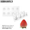 3D Strawberry Design Fruit Mousse Mould Silicone Cake Mold Fondant Cake Decorating Tools Candle Moulds Kitchen Supplies