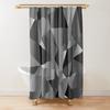 Gradient White And Black Minimal Shower Curtain Polyester Waterproof Modern Bathroom Curtains Machine Wash Bath Hooks