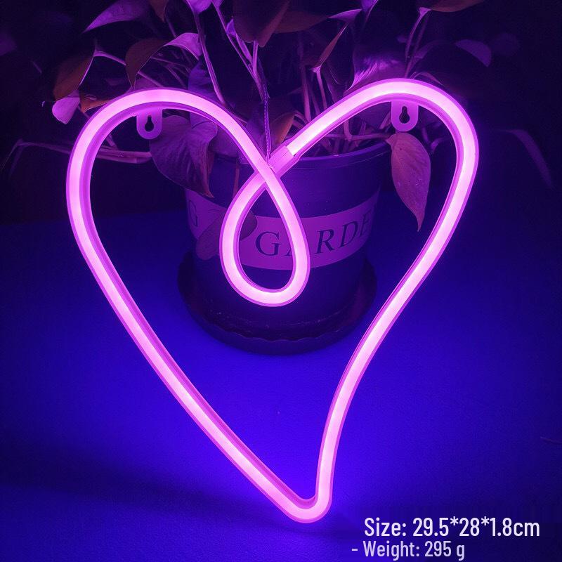 Herz & Stern LED Neon Mondlicht