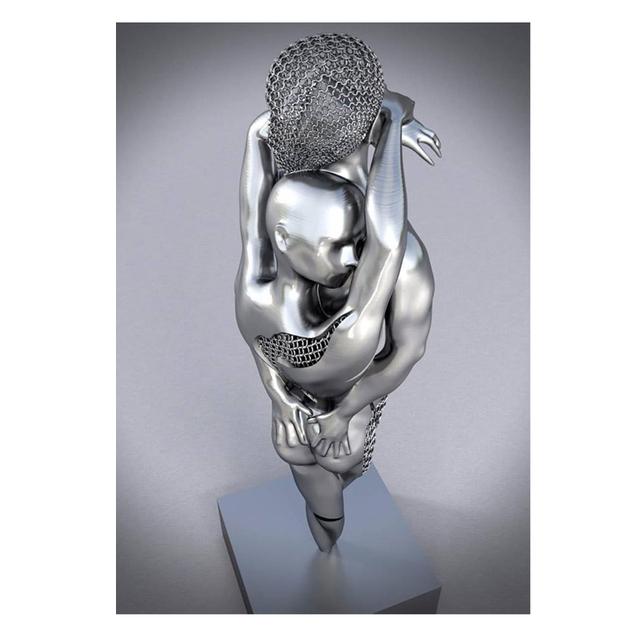 Severská kovová postava pár Socha Nástěnný milenec sochařství Tisk plakátů Nástěnný obraz Obraz na plátně Obývací pokoj Domácí dekorace