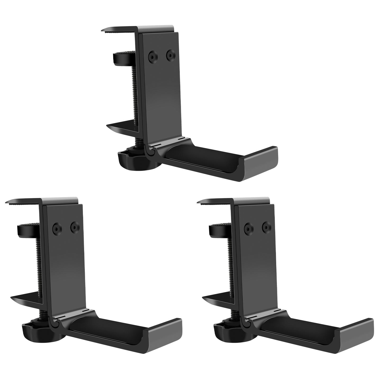 

3PCS/Set Adjustable Desk Edge Hook Without Punching Office Desktop Edge Hanging Bag Hook Student Backpack Headphone Hanging Hook 3.3X2.1X1.18inch чорний