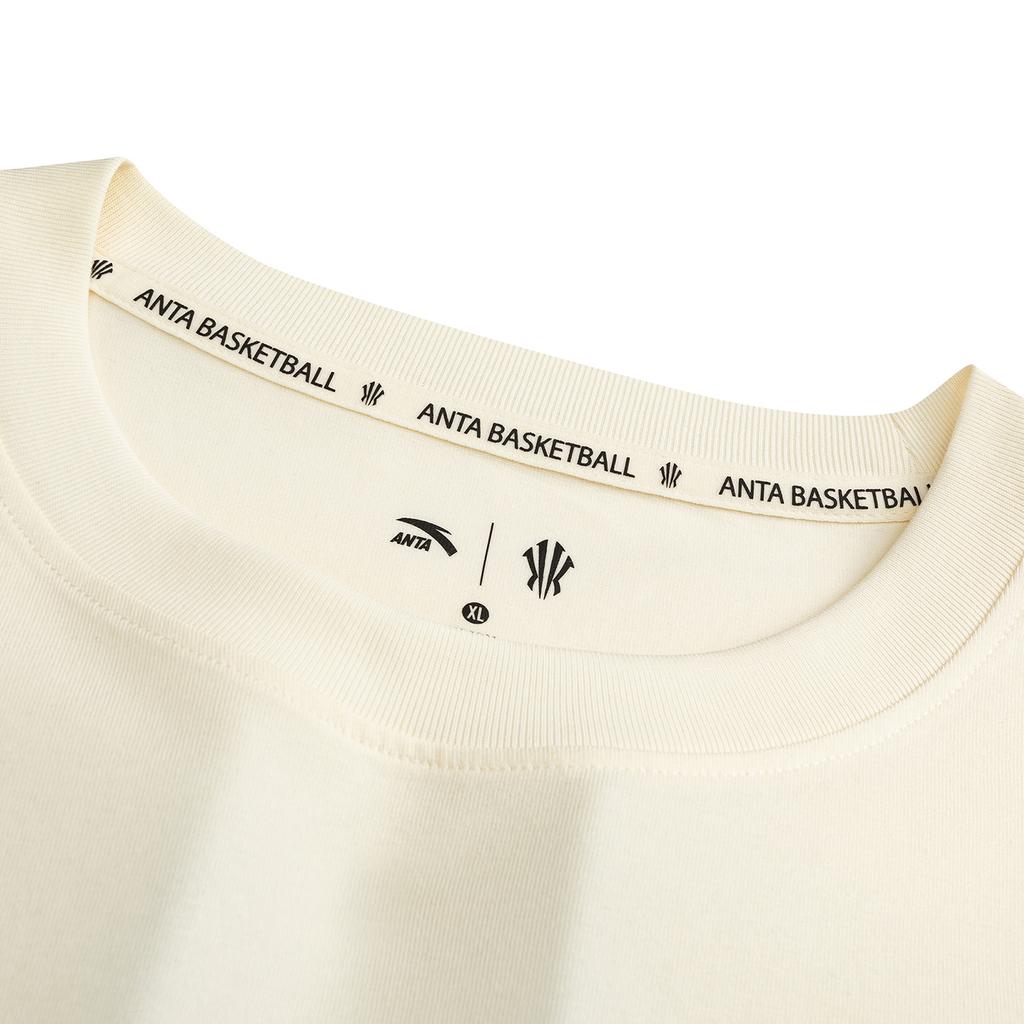 Anta Kyrie Series Spirit T Tribal Style Minimalist Fashion Ice Feel Antibacterial Sports Trendy Short Sleeve Unisex tops Vanilla-White 172621129-1
