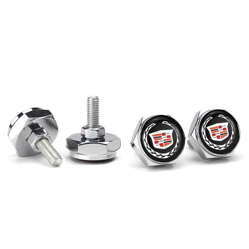 Car Badge License Plate Bolts Metal Screws Nuts for Cadillac ATS BLS CT4 CTS EXT SLR SRX XLR XT5 Escalade Deville DTS Tiburon