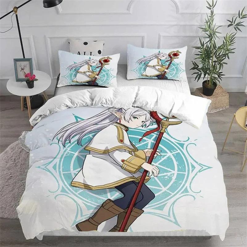 3D-Druck Anime Frieren Bettwäsche KollektionBettbezug Steppdecke Bett Kollektion Tagesdecke Kissenbezug King Queen Twin Größe Jungen Mädchen Erwachsene