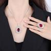 Jewelry Copper Bottom Gold-Plated Set Simulation Color Treasure Water Drop Light Luxury Temperament Set Female 13 * 18