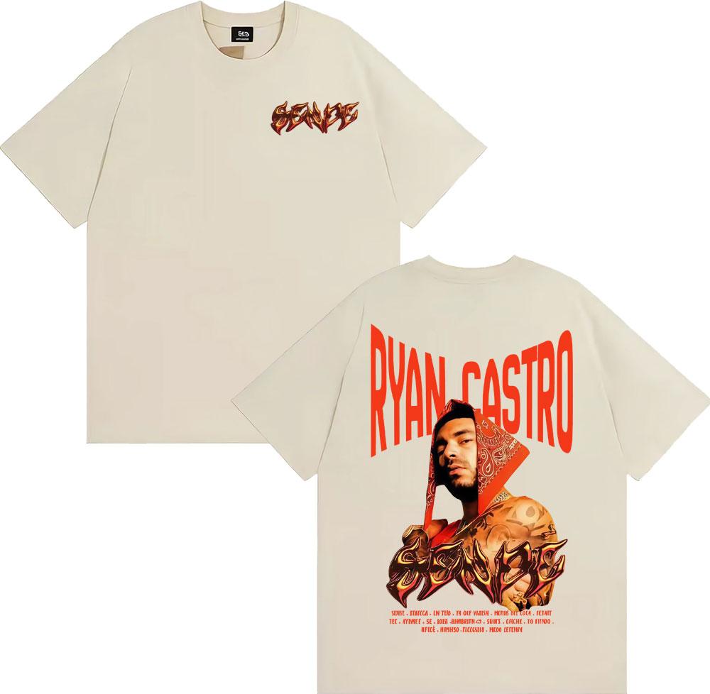 Rapper Ryan Castro Album Tour Graphic T Shirt Unisex Women Fashion Hip Hop Vintage Tshirts Cotton Casual Short Sleeve Tshirt Tops