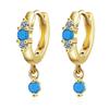 Stylish Small Fresh Earrings, Inlaid Turquoise Zirconium Diamond Earrings, Water Drop Ear Buckles, Simple Temperament Ear Jewelry Ear Buckles