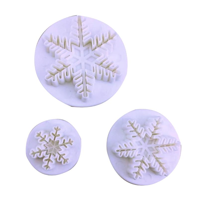 3Pcs Snowflake Cake Fondant Mold Cake Decorating Tools Baking Accessories 1