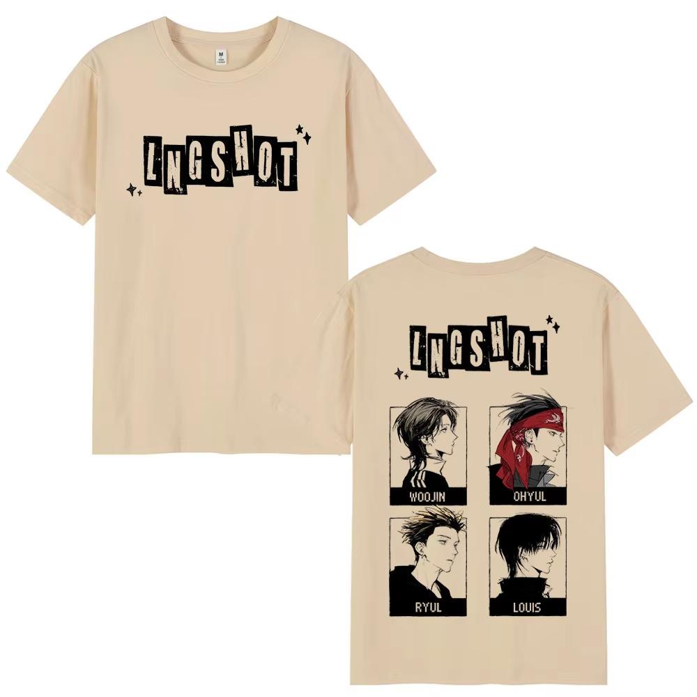 Korean Kpop Lngshot T Shirt Unisex Women Clothing Fashion Hiphop Short Sleeve Top pure Cotton Casual Tshirt Streetwear 2026 new