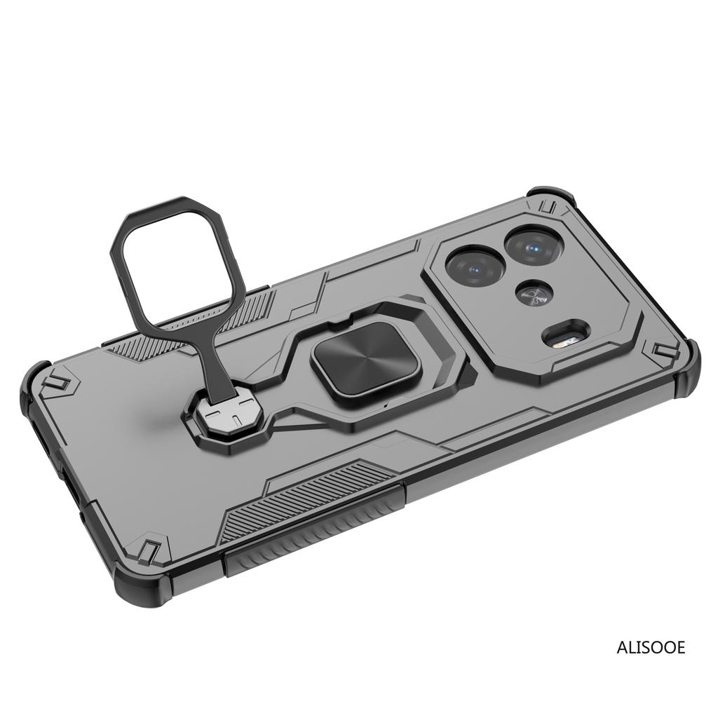 Rotatable Kickstand Capa for Vivo IQOO Z9 Turbo 5G Case Magnetic Ring Holder Protection Phone Cover Fundas