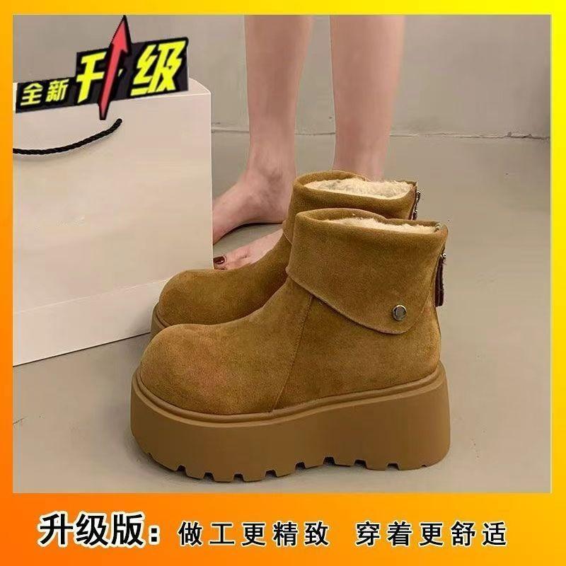 Simple temperament warm thick-soled snow boots women s season new comfortable women s boots 35
