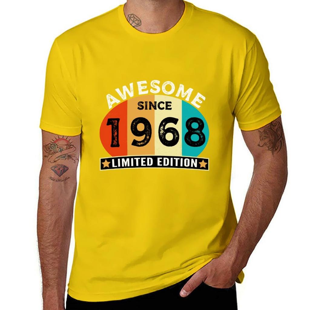 54th Birthday Vintage Awesome Since 1968 Limited Edition T-Shirt Plain Quick Drying Men T Shirt