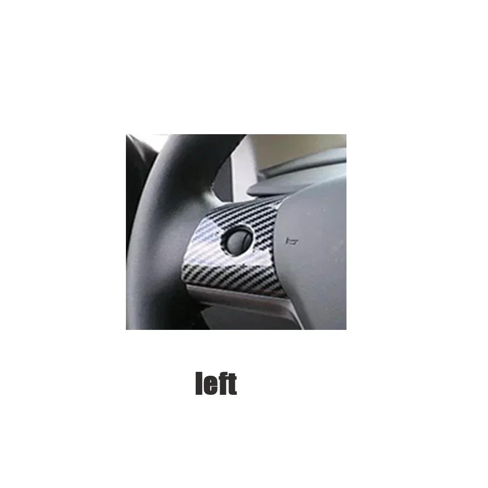 Steering Wheel Trim Cover For Tesla Model 3/Y Interior Accessories Compatible With Tesla Model 3 Model Y Carbon Fiber Pattern