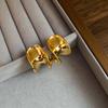 Vintage Irregular Metal Spiral Knot Stud Earrings for Women Exaggerated Unique Cool Earrings Luxury Jewelry Party Office Wear
