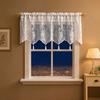 Spitzen-Fenstervorhang, Weißer Spitzen-Schiebegardine mit Quasten und Stangentasche, Vintage Lichtfilternder Fenstervorhang für das Wohnzimmer