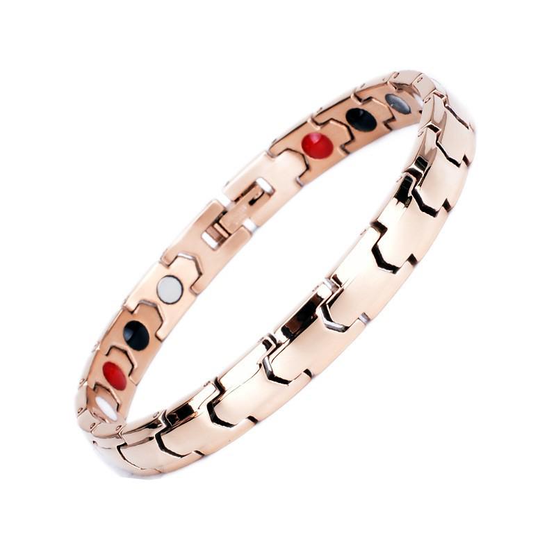 European and American Popular Magnetic Health Bracelet with Pointed Bottom, Vacuum Plated, Anti-Radiation & Anti-Fatigue.