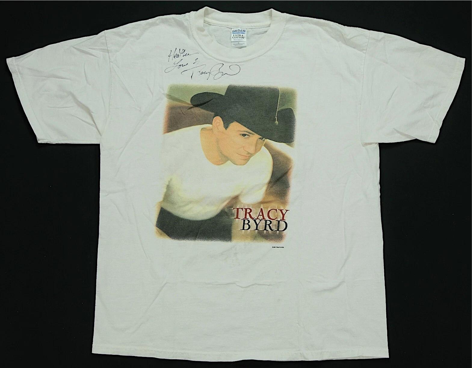 Rare VTG Tracy Byrd Ten Rounds On Tour Signed 2001 T Shirt 90s 2000s White SZ XL M