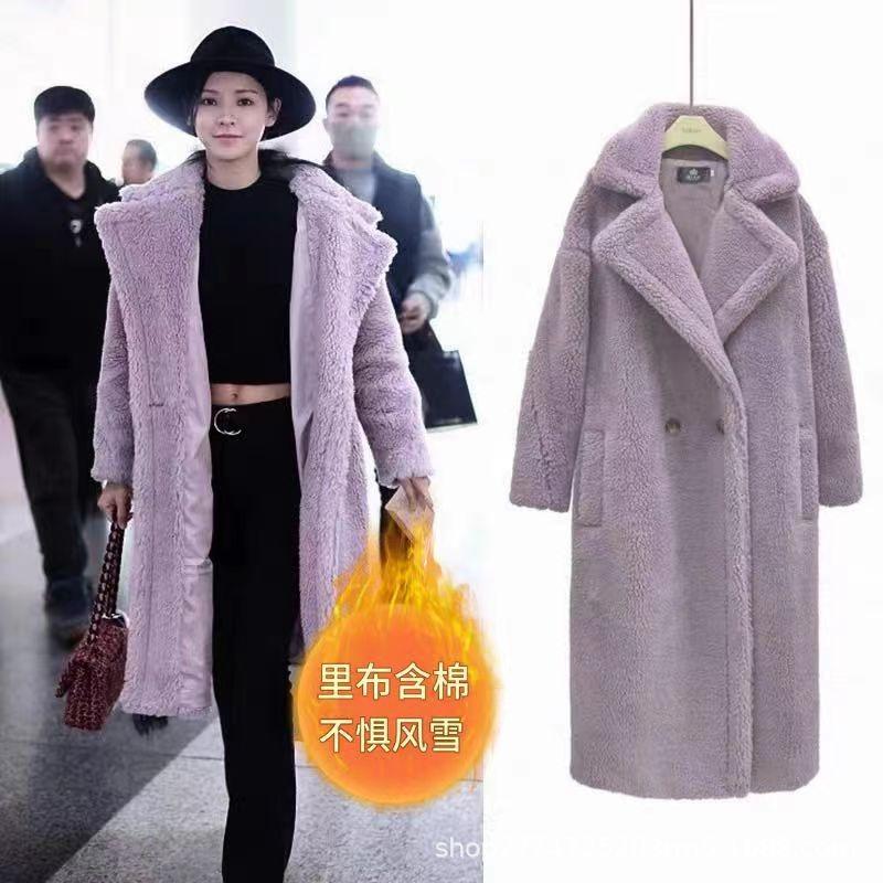Autumn and winter loose teddy bear imitation fur coat women's clothing medium and long sheep shearing coat sheep shearing thickened