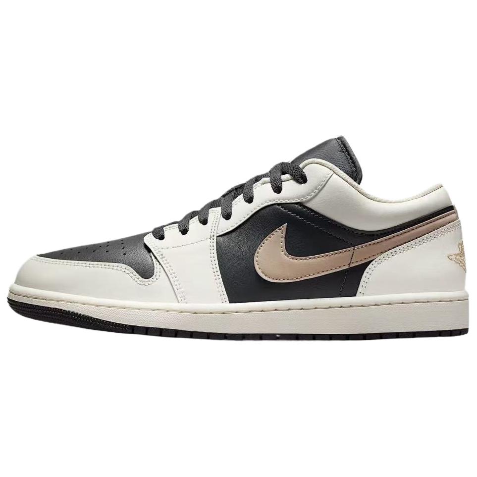 Jordan Air Jordan 1 Dark Venus Tide Cushioning Low Top Vintage Basketball Shoes Men's Black Gold IH0649-021(Team836-)