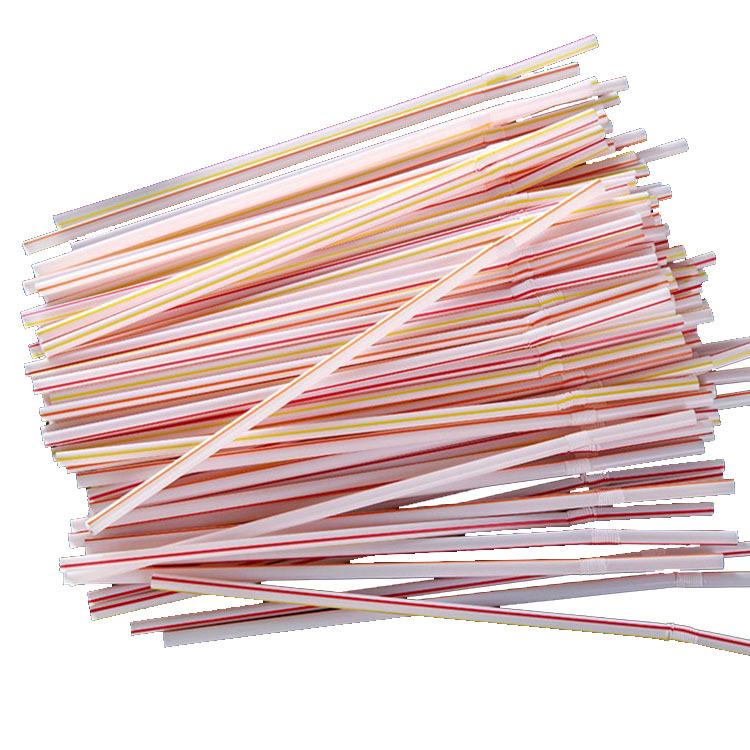 Disposable Color Elbow Plastic 100-Pack Straw Can Be Bent To Lengthen Juice Beverage Milk Tea Soy Milk Straw