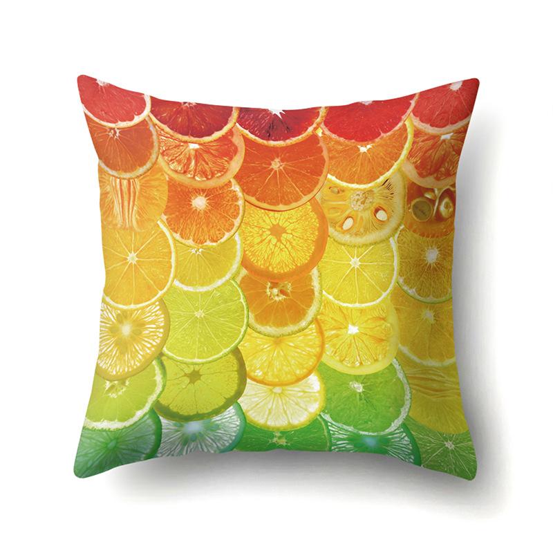 Cool Summer Fruit Polyester Pillowcase Car Decoration Home Print Small Fresh Cute Pillowcase