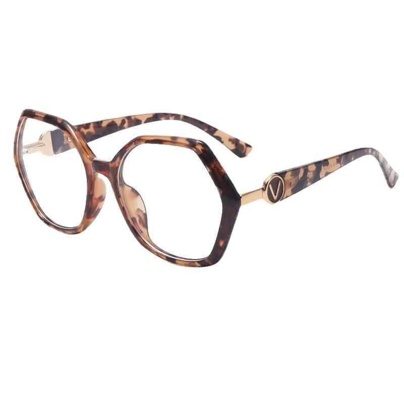New TR polygonal glasses frame fashionable and simple anti-blue glasses women's European and American trends large frame flat glasses men