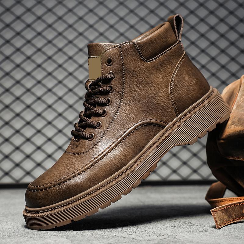 

Модные роскошные брендовые мужские повседневные ботинки челси из кожи черного однотонного цвета, уличные ботинки, теплые ботинки для мотоциклистов, модные мужские ботильоны 44 коричневый