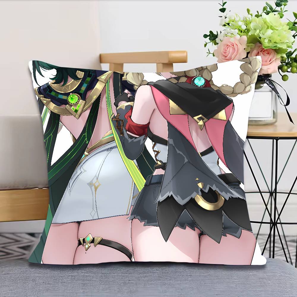 Cute Funny Girl Hot Jahoda Genshin Impact Cushion Cover Decor Throw Pillow Covers For Couch Camping Pillow Cover Decorations