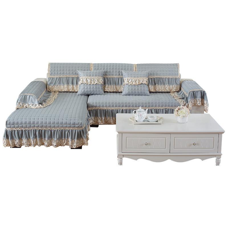 European Style Sofa Cushion Cover for All Seasons, Simple Modern Fabric Anti-slip Sofa Cover, All-inclusive Functional Cover, Towel Cushion