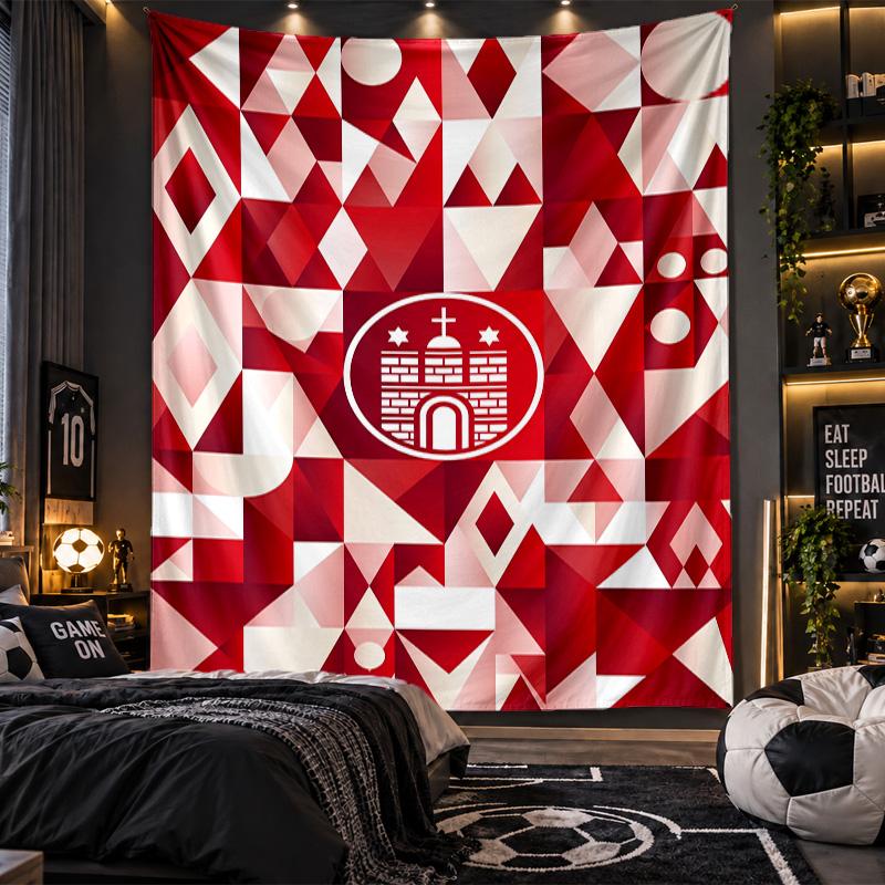 Wandbehang Teppich FC St. Pauli Fußball Druck Stoff für Wohnzimmer Schlafzimmer Heimdekoration