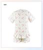 Cherry Print Lace-Trimmed Cloud Cotton Pajama Set with Ruffles