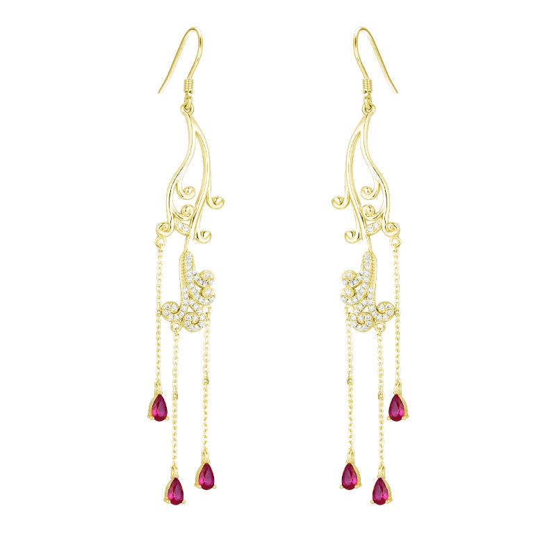 

New Chinese 925 earrings for women, long fringed earrings, niche high-end light luxury original design earrings. 925 silver
