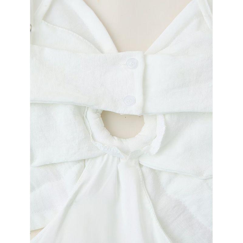 Kaslead New Arrival Women's Clothing Fashion Style Casual Minimalist Three-Dimensional Flower Laminated Midriff Outfit Sling Dress