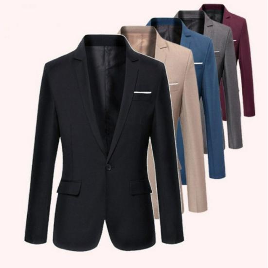 European Size Men's Slim Fit Blazer - Thickened Casual Suit, Korean Style