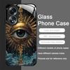 Retro Devil Eye Mysterious Totem Tempered Glass Phone Case for OPPO Realme 13 Pro Plus 12 11 10 9i C55 X7 GT Neo 2 3T Hard Cover