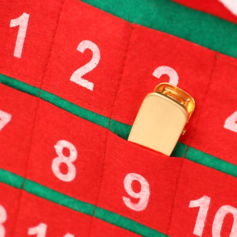 Christmas Countdown Velvet Flower Calendar Ornaments