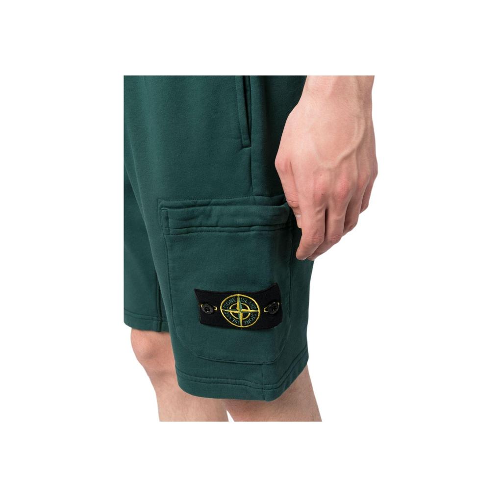 STONE ISLAND Solid Color Logo Fit Five-Point Casual Shorts Men Shorts Green 791562520-V0057