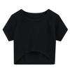 Lockeres Rundhals Kurzteil Nabel Strickshirt Damen Sommer Slim Dünnes Teil Kurzarm T-Shirt Tops Lässig Essentiell Slim Fit Pullover T-Shirts
