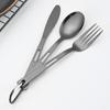 3Pcs/Set Outdoor Camping Western Food Cutlery Set Picnic Stainless Steel Knife Fork Spoon Set Hiking Travel Portable Tableware