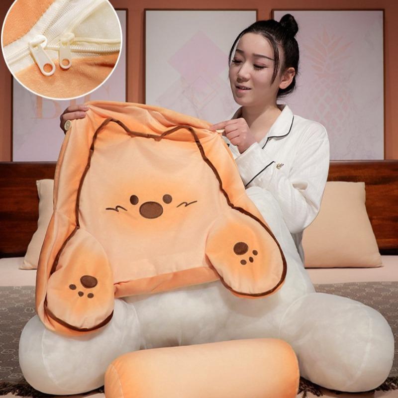 Removable washable cushions Bedhead backrest mat Cartoon butter biscuit pillows soft and comfortable sofa cushion lazy person Waist and Neck Pillow