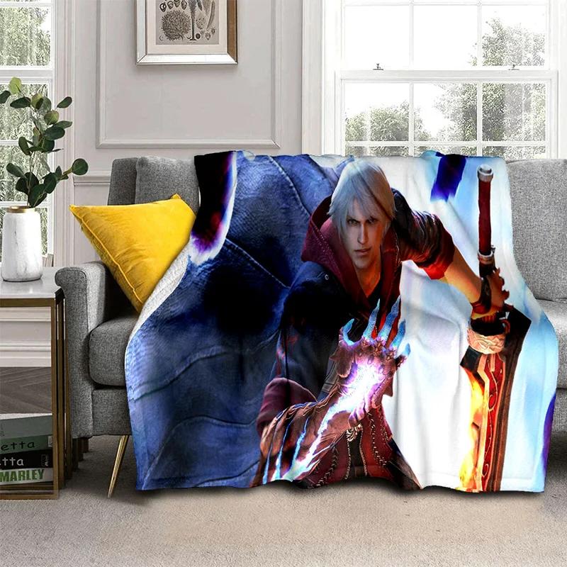 3D DMC Game D-Devil May Cry Gamer Blanket,Soft Throw Blanket for Home Bedroom Bed Sofa Picnic Travel Office Cover Blanket Kids