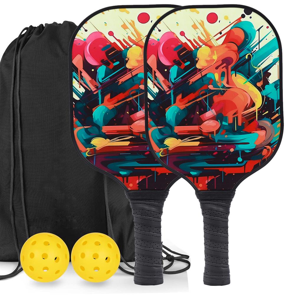 Pickleball Shot Cold Pressed Honeycomb Outdoor Sports 40 Holes Pickleball Glass Fiber Drawstring Bag Set