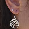 Elegante Vintage Lebensbaum Anhänger Ohrringe - Damenmode Legierungsaccessoires für lässige Dekoration