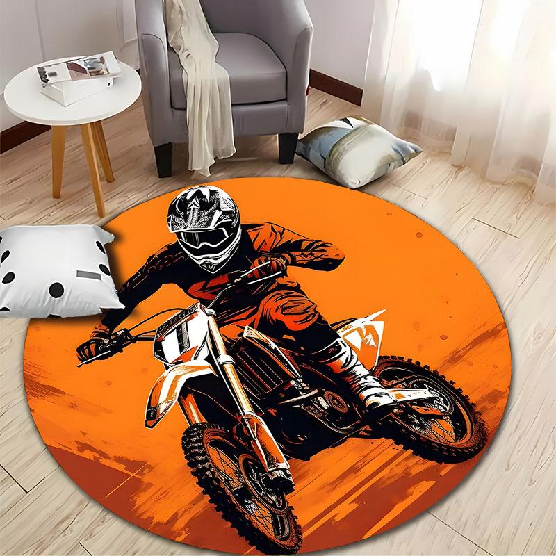 Dynamic Motorcycle Design for Adventure Enthusiasts' Spaces round carpet for home sofa bedroom, gift