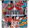 Modern Graffiti Curtains Boys Room Rap Abstract Art Street Wall Symbol Lines Window Drapes Print Kids Girls Curtain Made Of Polyester