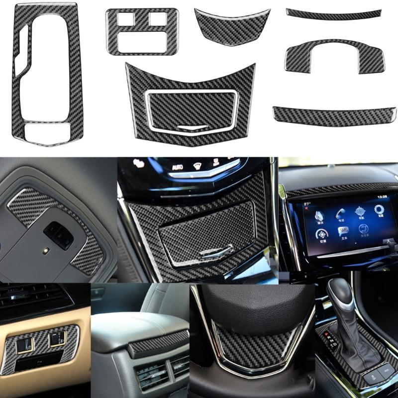 8pcs/set Car Interior Trim Sticker Carbon Fiber Decal Cover Automobile Decoration Accessories Suitable For ATS 2013-2019