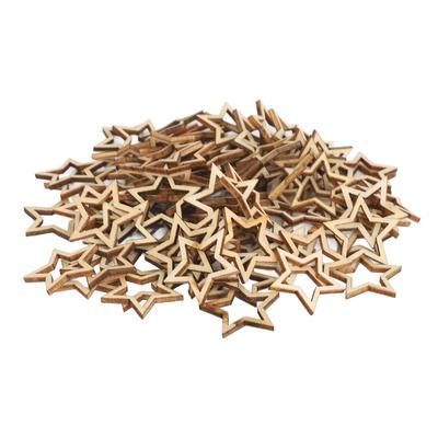 100pcs Wooden Star Decoration Hollow Out Exquisite  Crafts Wood Stars for Beauty Salons